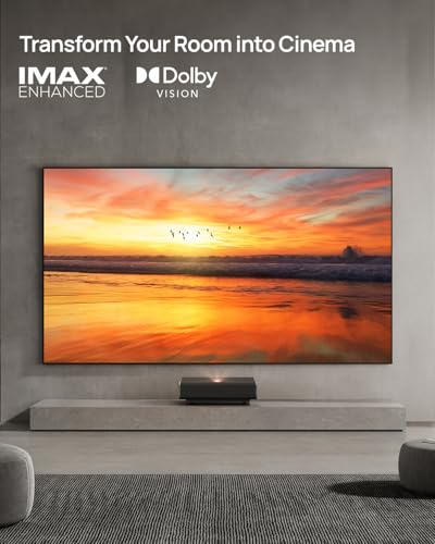 XGIMI AURA Series UST Laser Projector, Dolby Vision, IMAX Enhanced, 1,000,000:1 Dynamic Contrast Ratio, 0.177:1 Throw Ratio, Harman Kardon, 2300 Lumens AURA 2 GTV Black