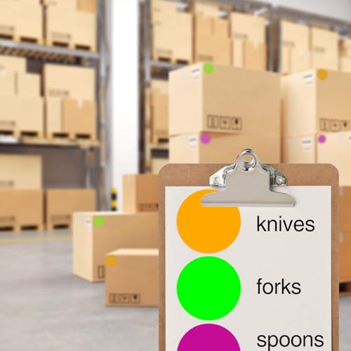ChromaLabel 3" Dot Stickers, 6 Fluorescent Colors, 500/Roll Each Color