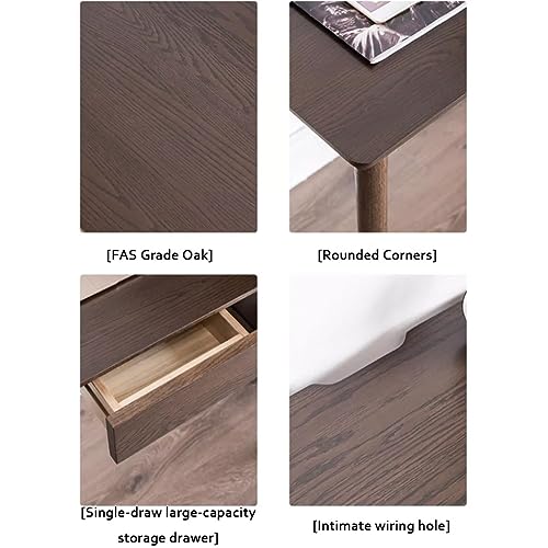ntumLeap Computer Desk W/Storage Drawer Solid Wood Home Office Writing Desk Nordic Simple Laptop Work Study Table for Small Spaces,Brown-80 * 50 * 76cm