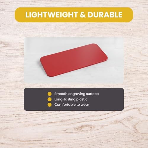Name Tag/Badge Blanks - 100 Pack - 1" X 3" (Red) Round Corners, Magnetic Backing