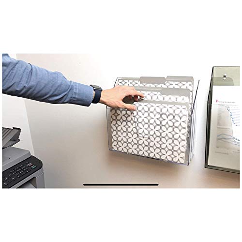 Acrimet Horizontal Triple File Folder Organizer Sorter, Letter Size, Clear