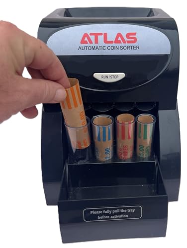 ATLAS Preformed Coin Wrappers - 504 Count Dime Coin Roll Wrappers - Precrimped for Easy Coin Handling. Sort Your Loose Change by Hand or use Any Brand of Automatic Coin Sorter (ACW-504D)