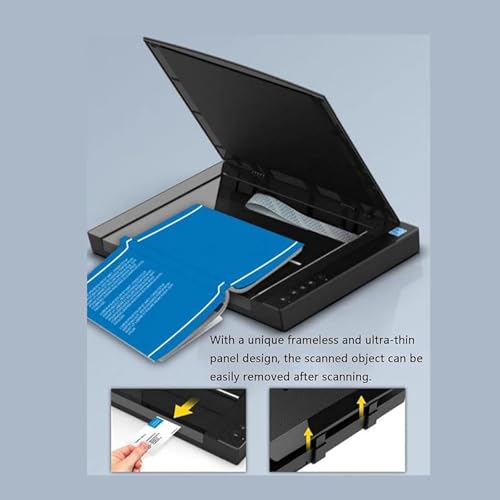 Large Format Flatbed Scanner for Documents and Photo Books, High Resolution up to 2400 DPI, LED Light Source, Quick Scan in 4 Seconds per Page, Ideal for Libraries and Schools