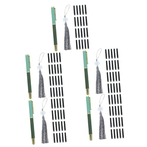 Chinese Caligraphy Brush, 5 Sets Fountain Pen Brush Refillable Ink Pen Watercolor Brush Pens Drawing Pens Chinese Calligraphy Pen Chinese Calligraphy Brush Portable Calligraphy Pens Ink Painting Pen