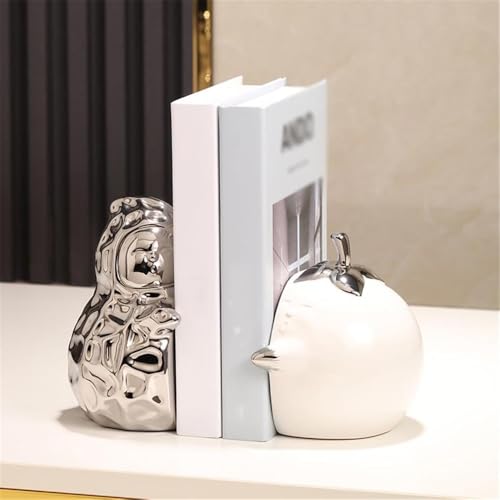 Book Organizer Decorative Bookends for Heavy Books, Statue Book Holders for Shelves or Office Desk(Gold)