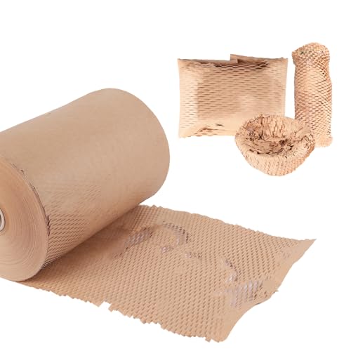 Viecam Eco-Friendly Honeycomb Packing Paper - 15" x 1700' | 100% Recyclable Kraft Material, Ideal for E-Commerce, Moving, and Small Business Shipping