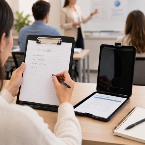 20 Pcs Clipboard with Storage Bulk, Black Storage Clipboard with Pen Holder