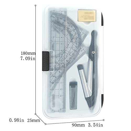DUHTFCY Math Geometry Kit Set Math Compass Professional Drawing Tool Set Multi-Function Compass Learning Special Mathematics Geometric Drawing Geometry Kit (B)