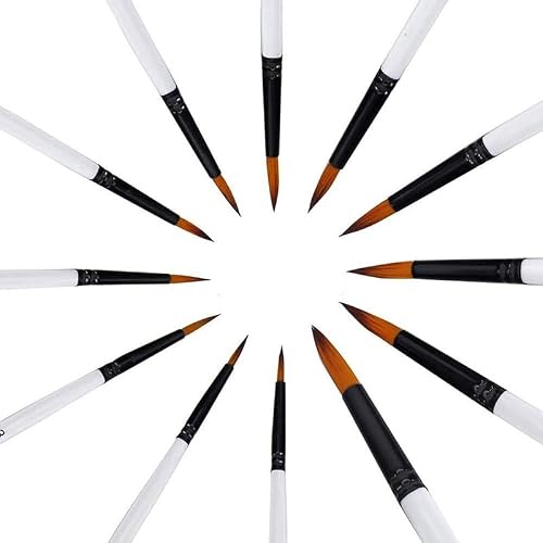 UOHLCX HBJWOV 12pcs Paint Brushes for Acrylic Painting Set Nylon Round Paint Brushes for Watercolor Oil Acrylic Painting