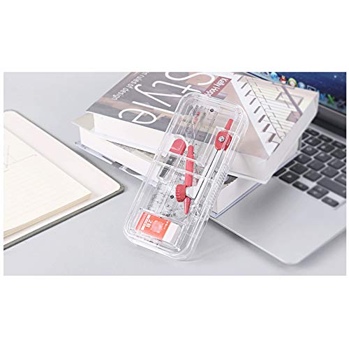 Muteiki Math Geometry Kit Combination Plotter Set,7 Pieces in Sets for Students Drawing Tools & Drafting Kits Geometry Class Set for Students