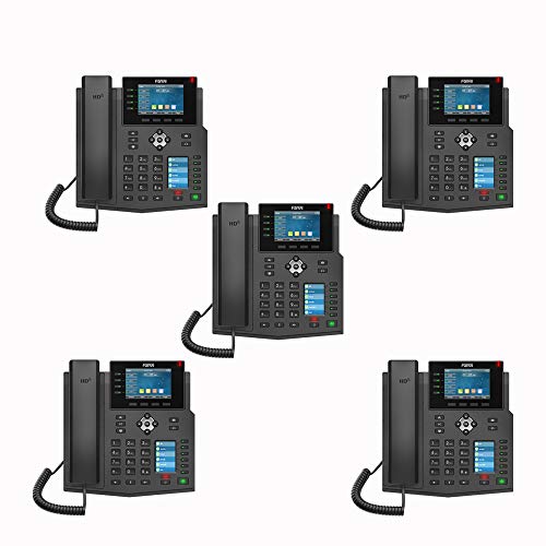 Fanvil X5U High-end Executive IP Phone with 6-line Gigabit Color Display Phone - 40 DSS Keys (5-Pack)