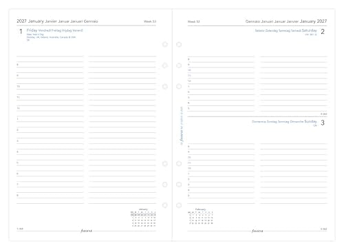 Filofax A5 Day per page 5 language appointments 2027 diary 27-68515