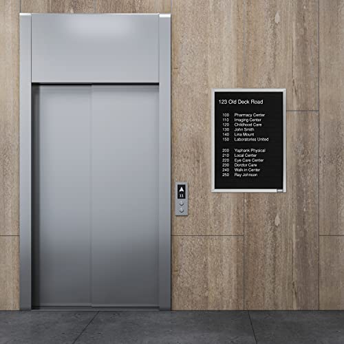 Aarco Products 36"x24" Aluminum Framed Black Felt Letter Board Open Face Message Center
