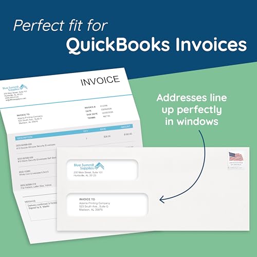 Blue Summit Supplies 500#10 Double Window Security Envelopes, Self Seal