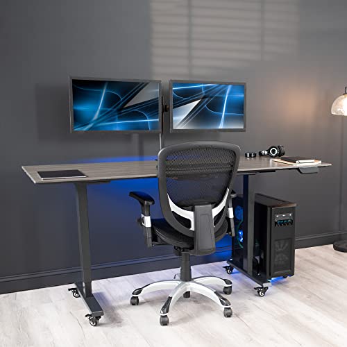 VIVO Large Computer Tower Desktop ATX-Case, CPU Steel Rolling Stand, 7.8 to 14 inch Wide Adjustable Mobile Cart Holder with Locking Caster Wheels, Gaming PC Holder, Black, CART-PC01L