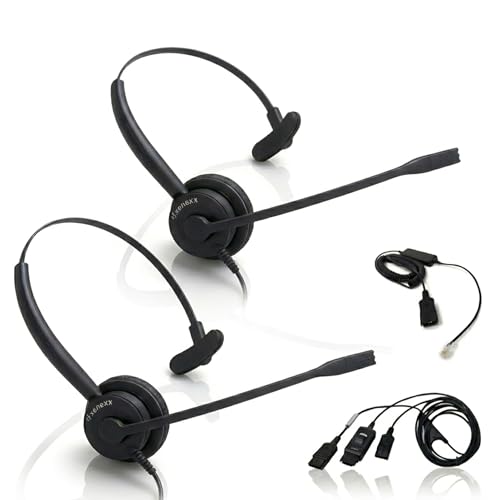 XS 820 Telephone Headset Bundle for Agent Training, Coaching, Monitoring, Supervising, Onboarding - Compatible Desk phones - Avaya, Yealink, Poly, Cisco, Mitel, Grandstream (Mono, Basic Bundle)