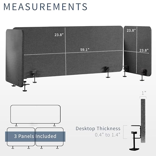 VIVO Dark Gray Clamp-on 108 x 24 in Privacy Panel, PP-3-V108D