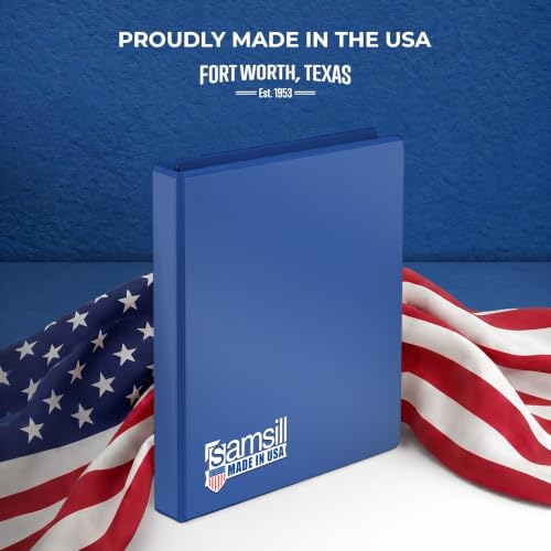 Samsill 1 Inch 3 Ring Binders, Economy Round Ring, Clear View Cover, 200 Sheet Capacity - for School, Home, Office - Blue, 12 Pack