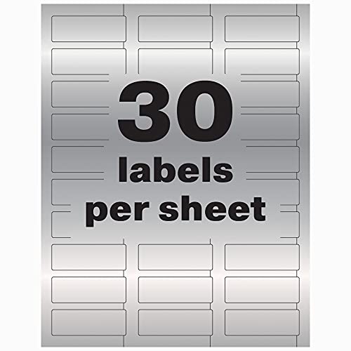 Avery Metallic Asset Tag Labels, 3/4 x 2, Laser Printable Tags, 240 Waterproof Labels (61524)