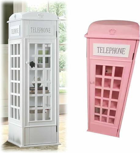 MNJVCFDS Telephone Booth Bookshelf, Small Floor Standing Bookcase Storage Rack, Phone Booth Storage Cabinet Organizer Display Bookshelf