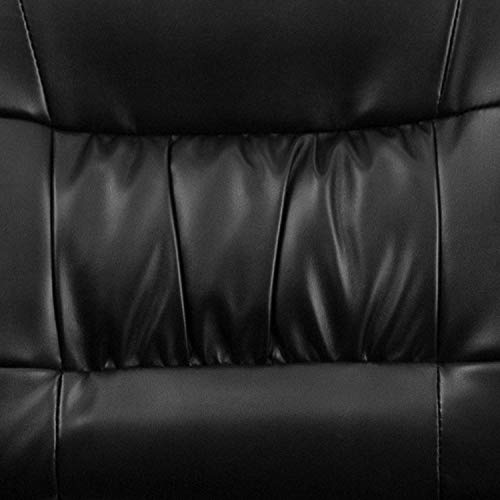 Flash Furniture Haeger LeatherSoft Tufted Executive Reception Chair with Padded Armrests, Upholstered Side Chair for Living Room or Office, Black