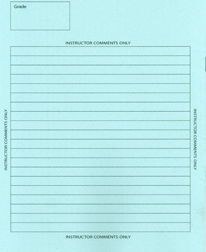 TestingForms.com 8.5" x 7" Examination Blue Book 8 Sheets 16 Pages 50 Booklets