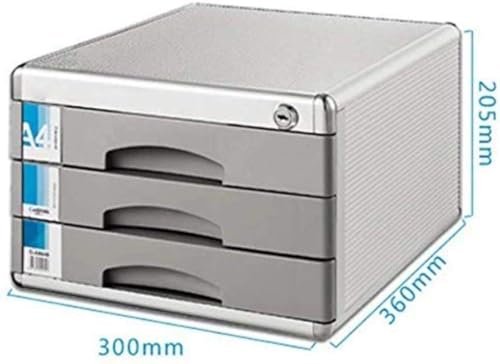 USZWBY File Cabinet with Lock and Drawer Chest 3 Drawer Silver Desktop File Storage Cabinet Home Office Furniture Bookcase