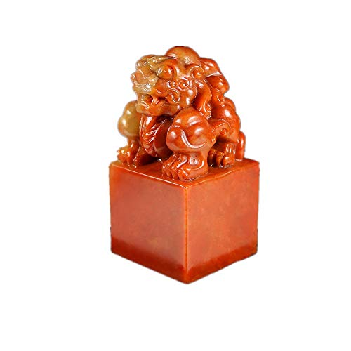 Japanese Lion Chop Hanko Seal Engraving Chinese Stone Seal Stamp Square with Lion Custom Carved with Your Name in Japanese Chinese