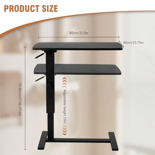 Pneumatic Lap Desks with Wheels 27.56-37.4in Adjustable Height
