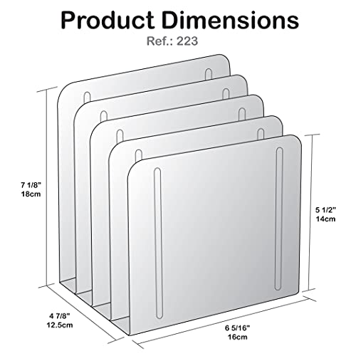 Acrimet 4-Section File Sorter Vertical, Metal Desktop Organizer, Purple