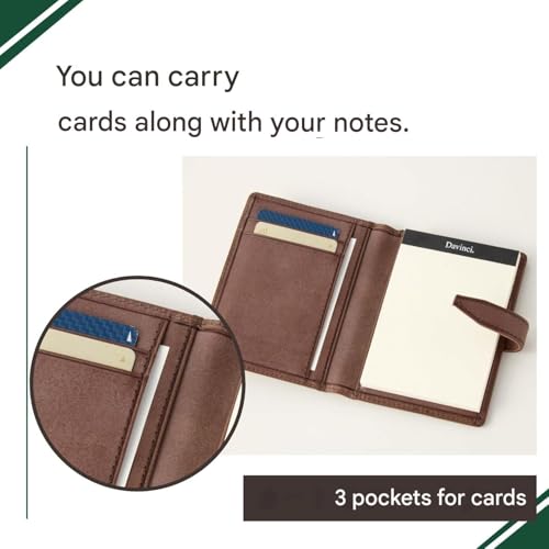 Raymay Fujii DM1371E Da Vinci Roma Mini Memo Holder Genuine Leather A7 Dark Brown