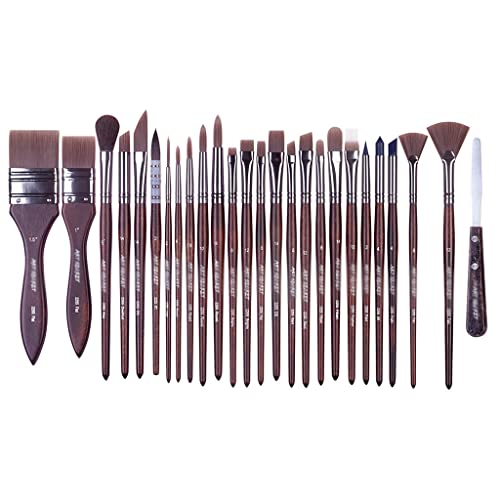HBJWOV 26PC/Set Watercolor Acrylic&Oil Multi-Functional Free Art Brushes Kit Painting Artist Supplies(D)
