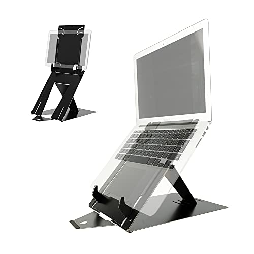 R-Go Tools Riser Duo Ergo Tablet and Adjustable Laptop Stand Combo, Black