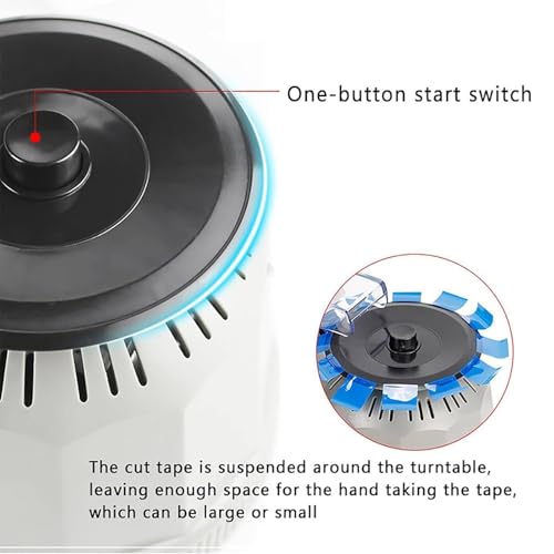 Electric Tape Cutting Machine, Automatic Tape Dispenser with Length and Width Adjustable, Rotary Disc Tapes Cutter with Detachable Rollers, for Warehouses, Schools, Offices