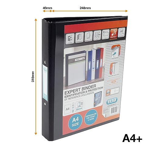 Elba Vision A4 25mm Ring Binders - Black (Pack 10)
