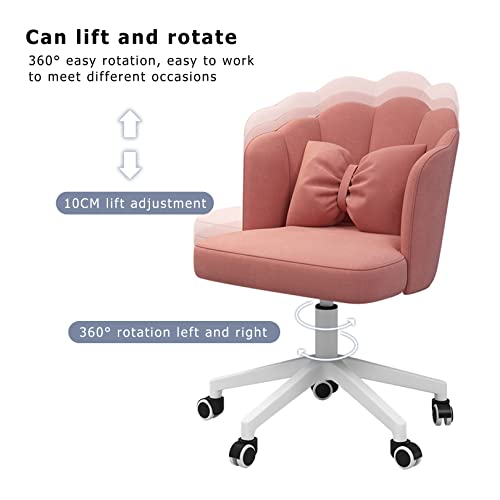 FZGGWYHL Office Velvet Computer with Lumbar Support,Ergonomic Desk Swivel for Home Conference Office Girls Bedroom Vision