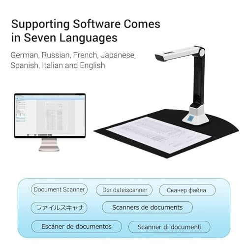 Document Camera, HD Document Scanner, Book Portable Camera A4 Paper, Improve Efficiency for Live Demo, Distance