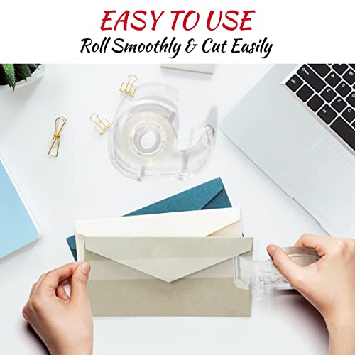 Clear Gift Wrap Tape with Dispenser,0.7" x 1000",24 Rolls for Home & Office