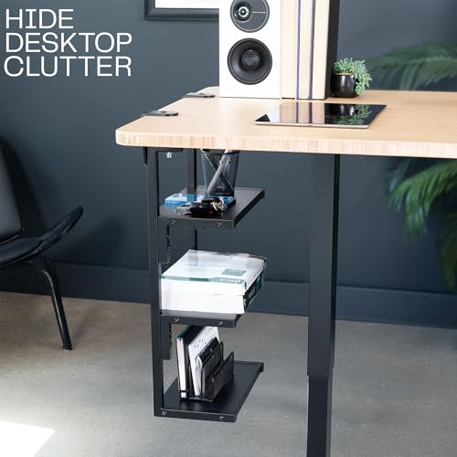 VIVO Black Clamp-on 13 in 3-Tier Desk Shelf, STAND-SHELF3C