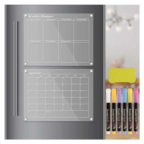 Magnetic Acrylic Calendar Fridge Planning Boards Monthly Weekly