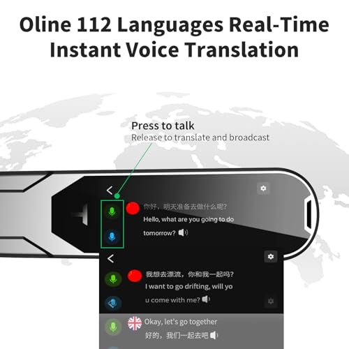 Translator Pen, Reading Pen for Dyslexia, Traductor De Voz Instantaneo, Pen Scanner Text to Speech Device, Scan Reader Pen OCR Digital Pen Reader, Wireless Translation Pen Scanner for Students Adults