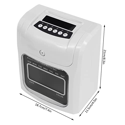 Employee Time Clock,Electronic Time Recorder Calculating Time Clock Small Business Punch Pak with 50 Time Cards and 1 Security Key for Company Attendance Clocking