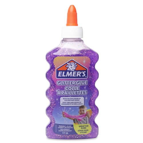 ELMER'S 2090851 Elmers Glitter Glue Purple Liquid Glue 177ml Slime Multi-Purpose