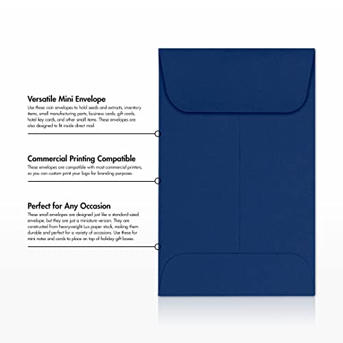 LUXPaper #1 Coin Envelopes | 2 1/4" x 3 1/2" | Navy Blue | 80lb. Text | 1,000 Qty