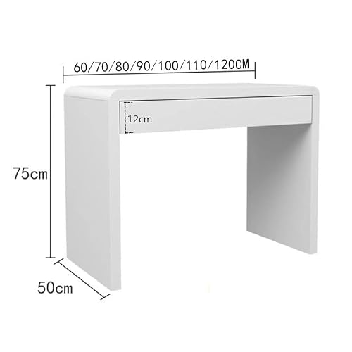 CAOJLjiaxiang-2012 Home Office Desk Home Writing Desk Bedroom Makeup Table White Desk Modern Minimalist Dressing Table with Double Drawers Pc Table Work Study Desk(60X50X75CM)