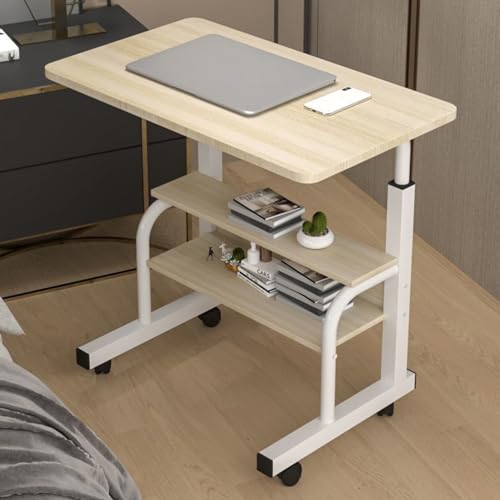Yifaeux Small Standing Desk, Adjustable Height 27"-33.5", Modern Style, Beige, 27" H x 31" W x 15" D, Office, Writing, Gaming, Dining