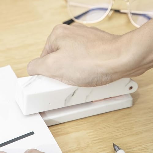 OEKFVCHVZ Rose Gold Stapler Staple Remover Staples Hold Punch Large Desk Student School Office Stationery