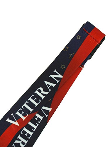 PinMart Veteran Military Patriotic American Flag Lanyard w/Safety Release - 100 Pack