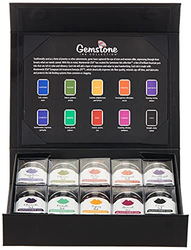Monteverde Gemstone Collection Fountain Pen Ink Gift Set, 10pc