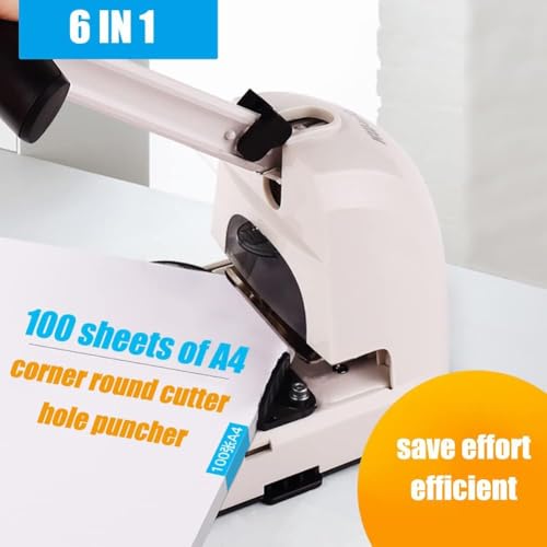 UILMLIO Corner Rounder Punch, Corner Cutter Corner 100 Sheet Paper Punch Round Corner Hole Punch, Multi-Angle Cutter with R3.5mm R6mm R10mm, Round Corners, Semi-Circle